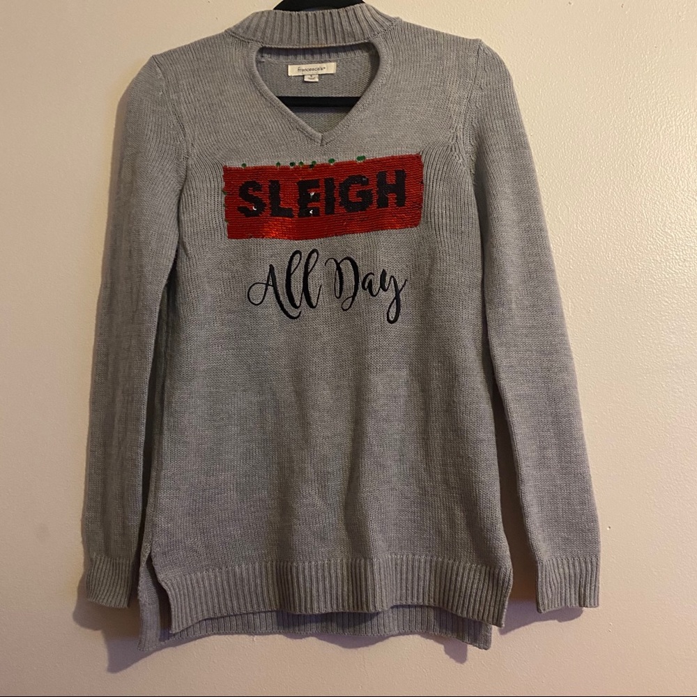 Choker reversible sequin sweater